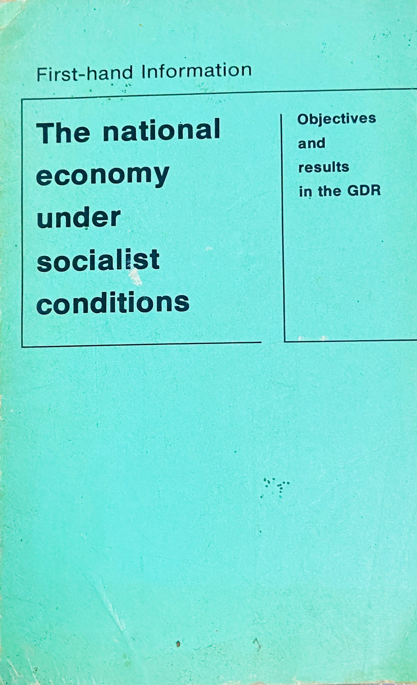 The National Economy Under Socialist Conditions