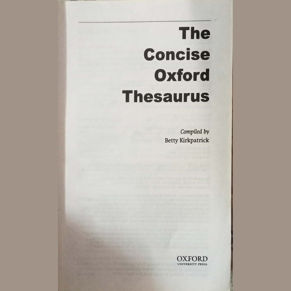 THE CONCISE OXFORD THESAURUS