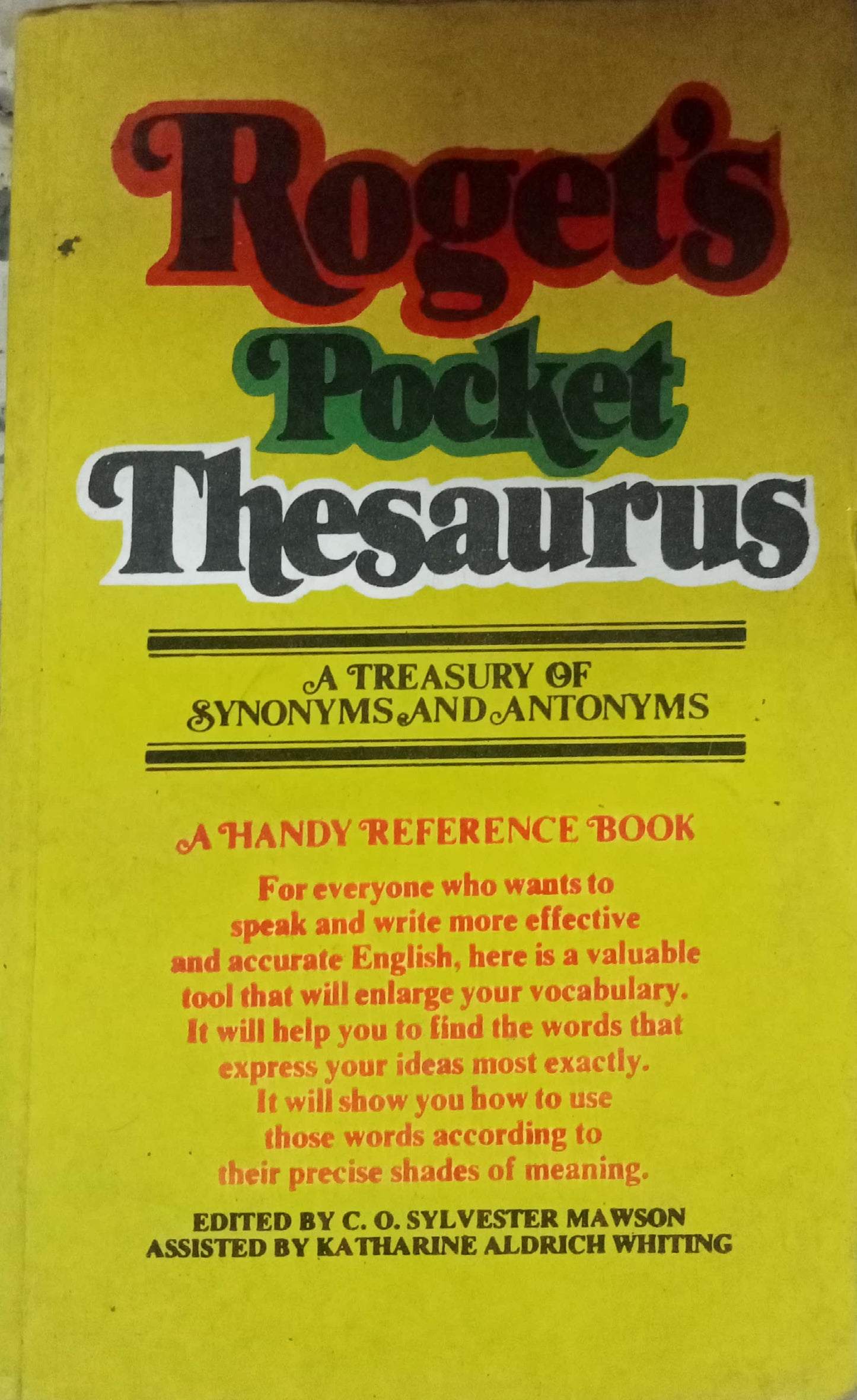 Roget's Pocket Thesaurus by C.O. Sylvester Mawson