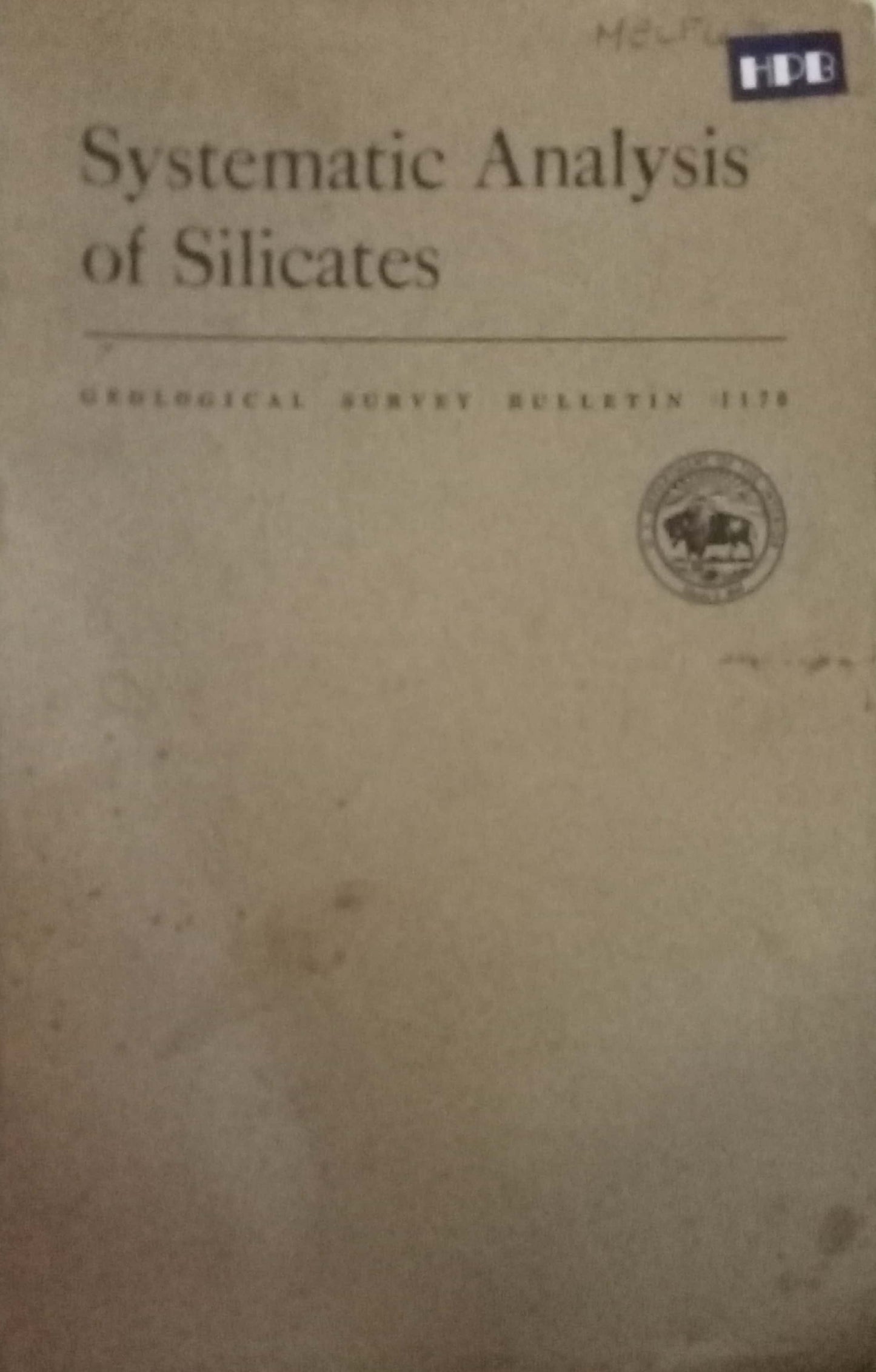 Systemartic Analysis Of Silicates by Lee C. Peck