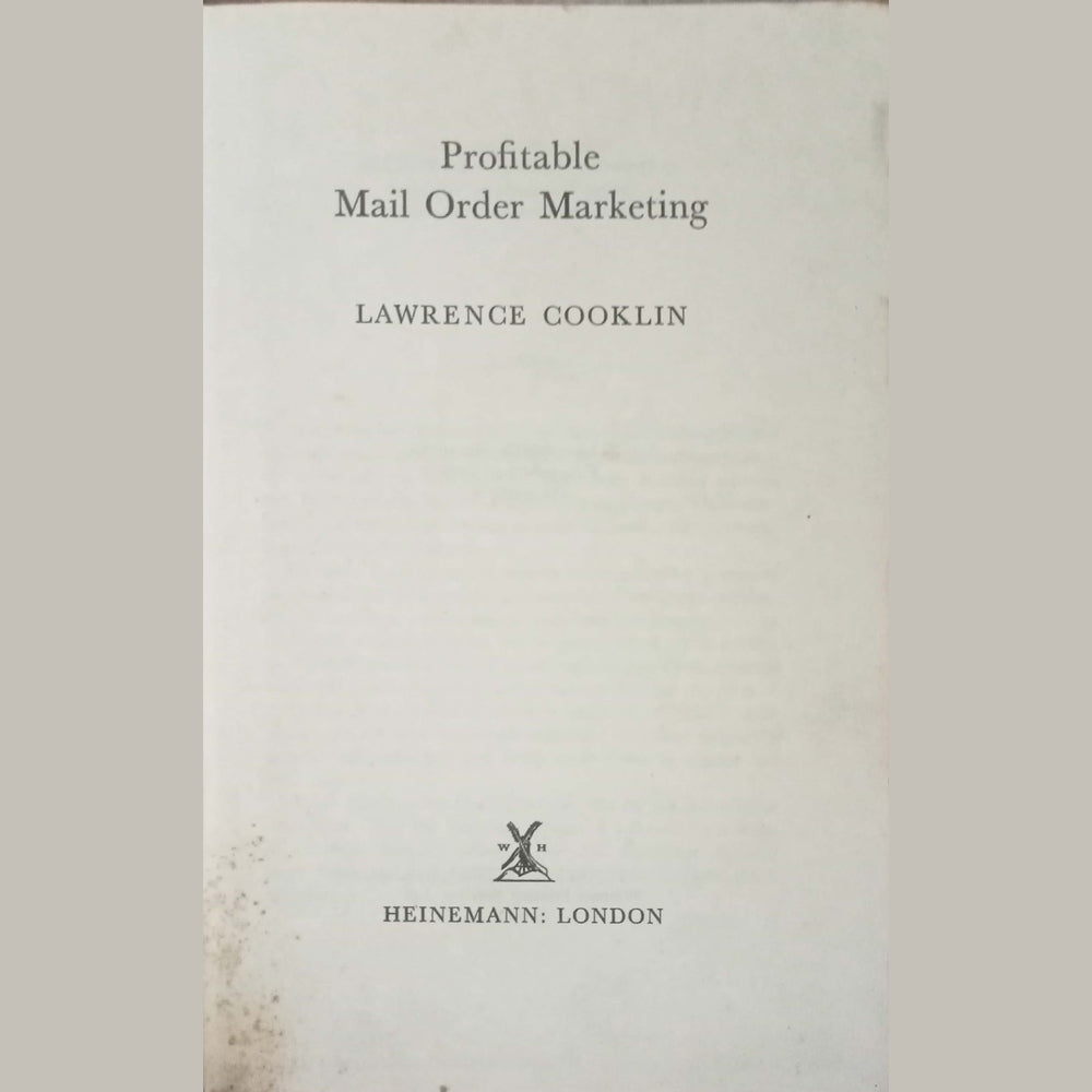 Profitable Mail Order Marketing by Lawrence Cooklin