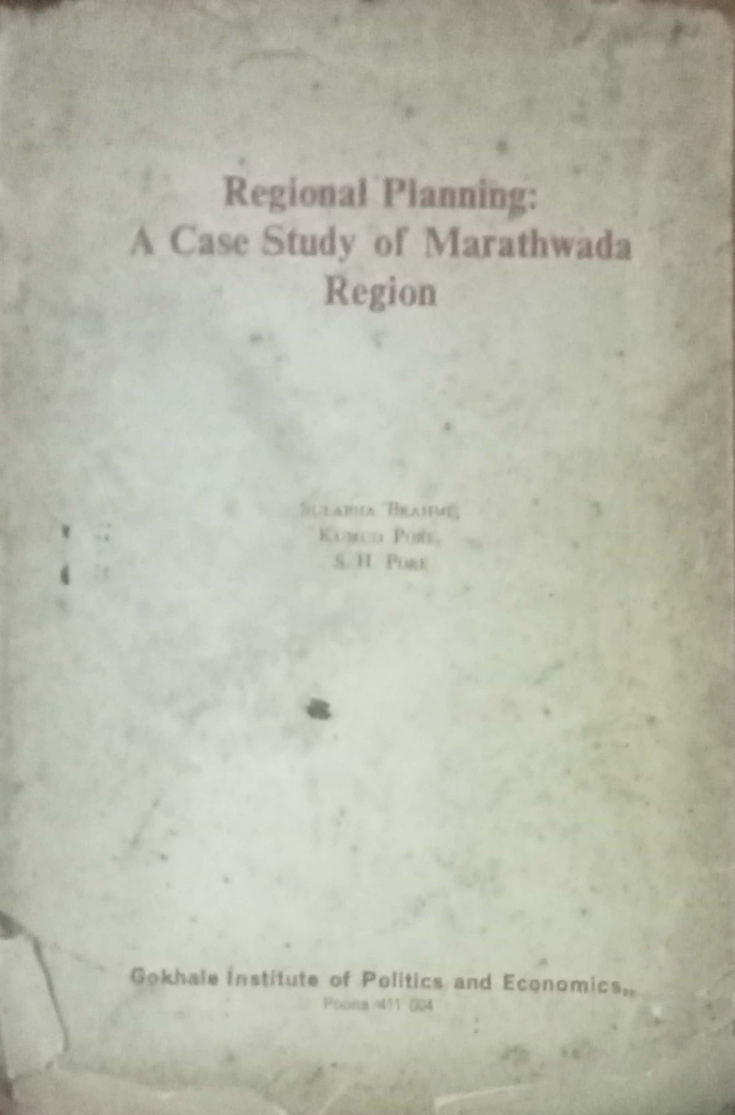 Regional Planning: A Case Study of Marathwada Region