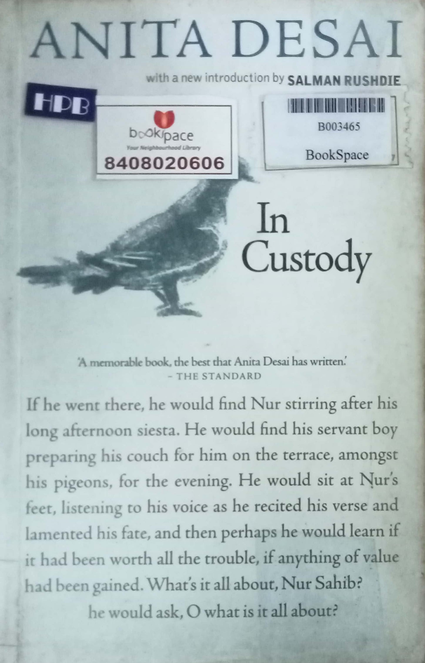 In Custody by Anita Desai