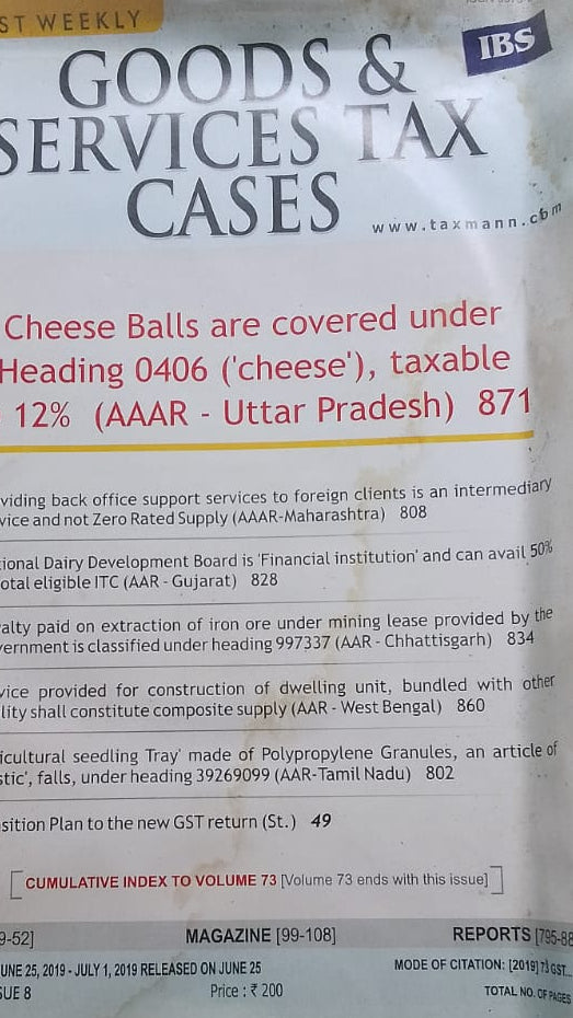 GOODS AND SERVICE TAX CASES