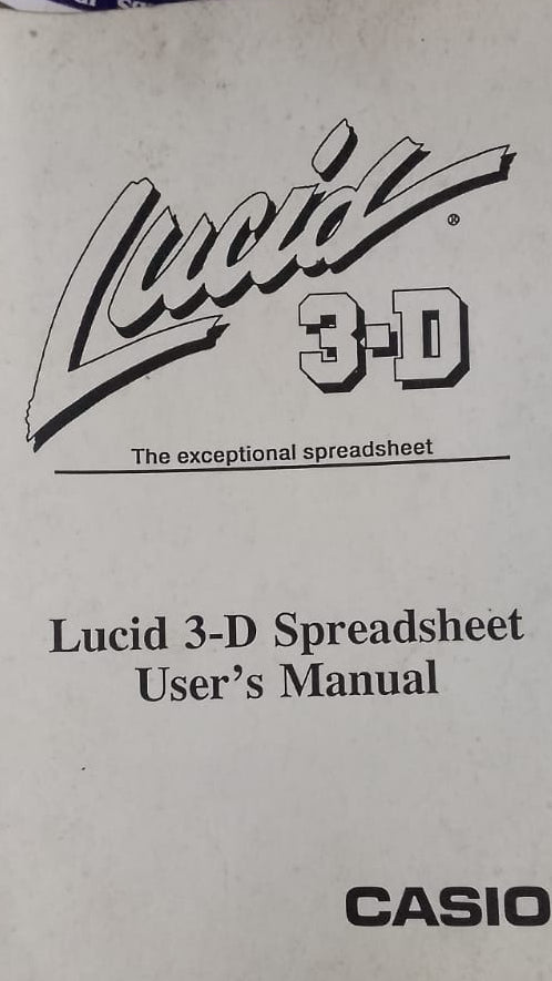 LUCID 3-D SPREAD SHEET USER'S MANUAL