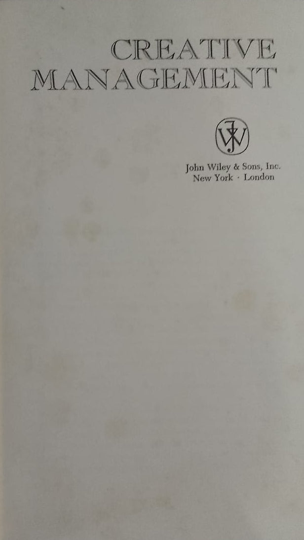 CREATIVE MANAGEMENT BY JOH WILEY AND SONS INC