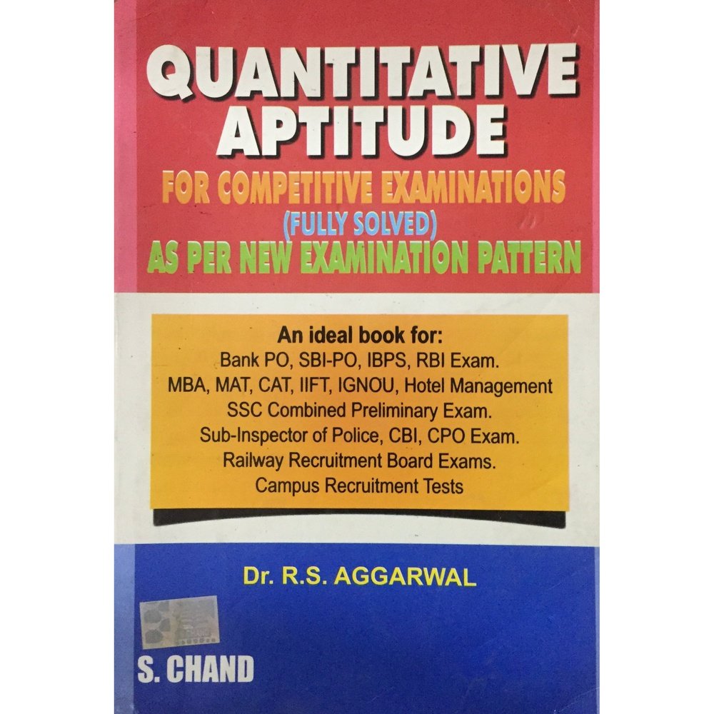 Quantitative Aptitude For Competitive Examinations (Fully Solved) by R A Aggarwal Half Price Books India Books inspire-bookspace.myshopify.com Half Price Books India