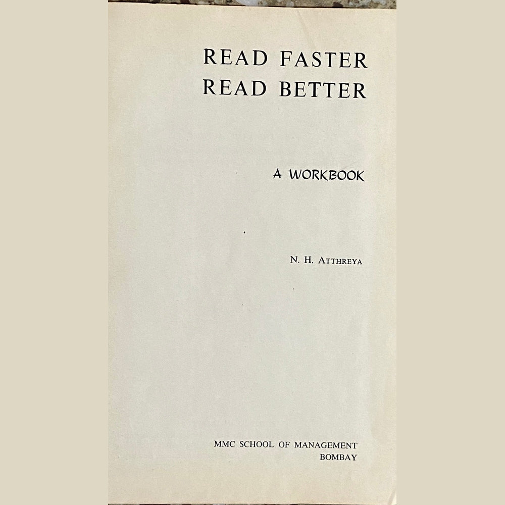 Read Faster Read Better by N H Atreya (1966) Half Price Books India Books inspire-bookspace.myshopify.com Half Price Books India