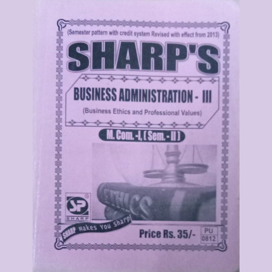 Sharp's Business Administration - III (D)