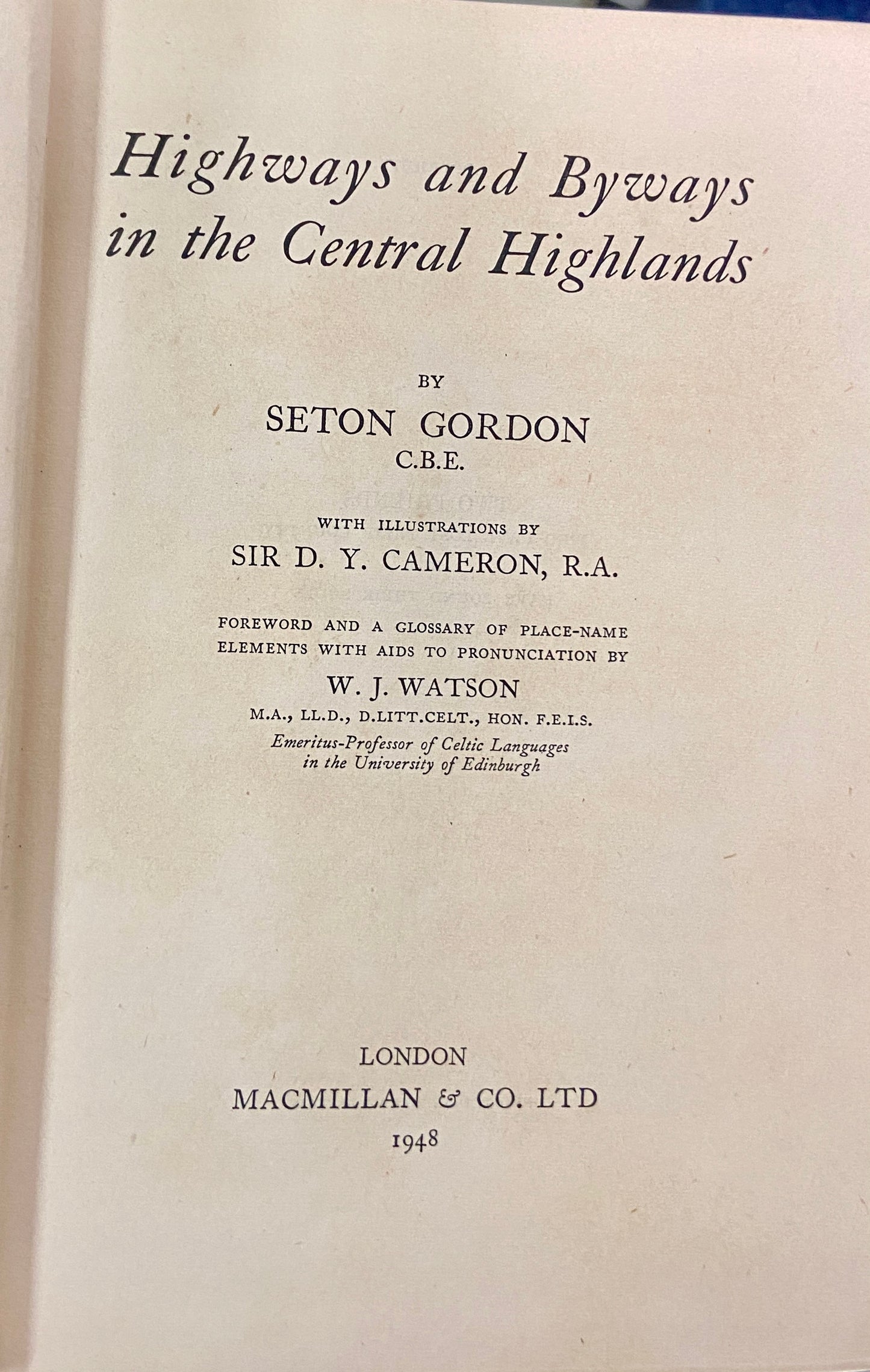 Highways & Byways In The Central Highlands Seton : Gordon