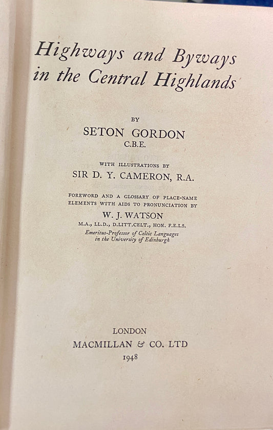 Highways & Byways In The Central Highlands Seton : Gordon