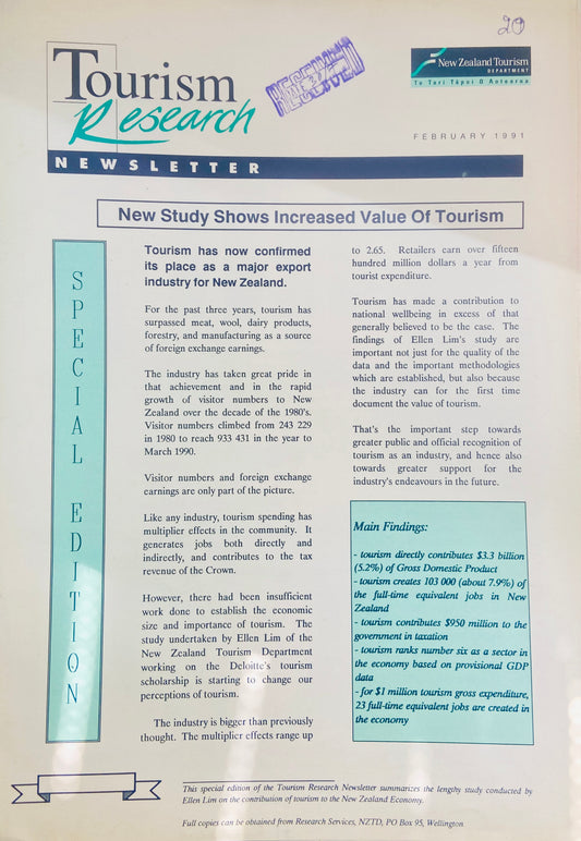 Tourism Research Newsletter Feb 1991