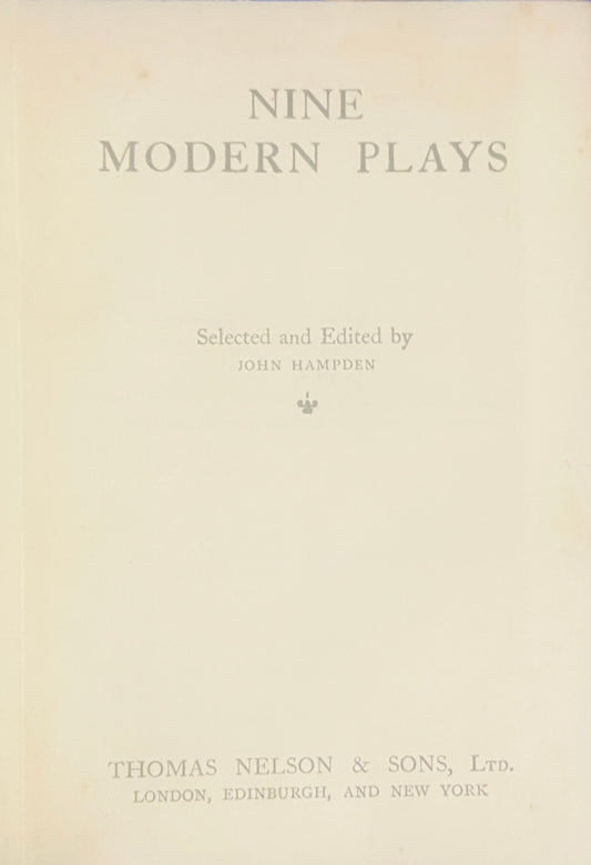 Nine Modern Plays by John Hampden
