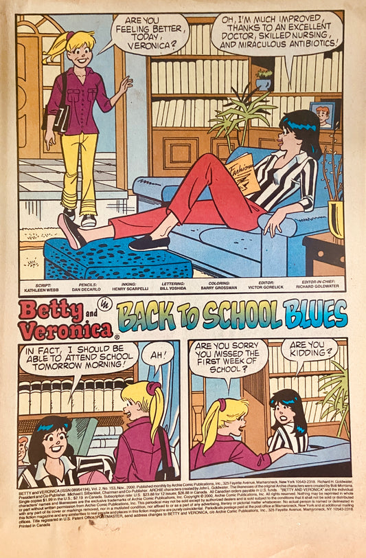 Betty and Veronica - Back to School Blues (No Cover)