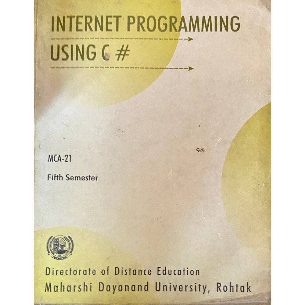 Internet Programming Using C# D