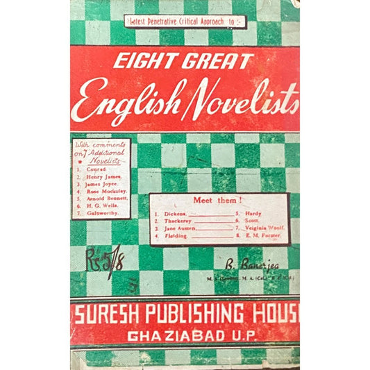Eight Great English Novelists by B Banerjea