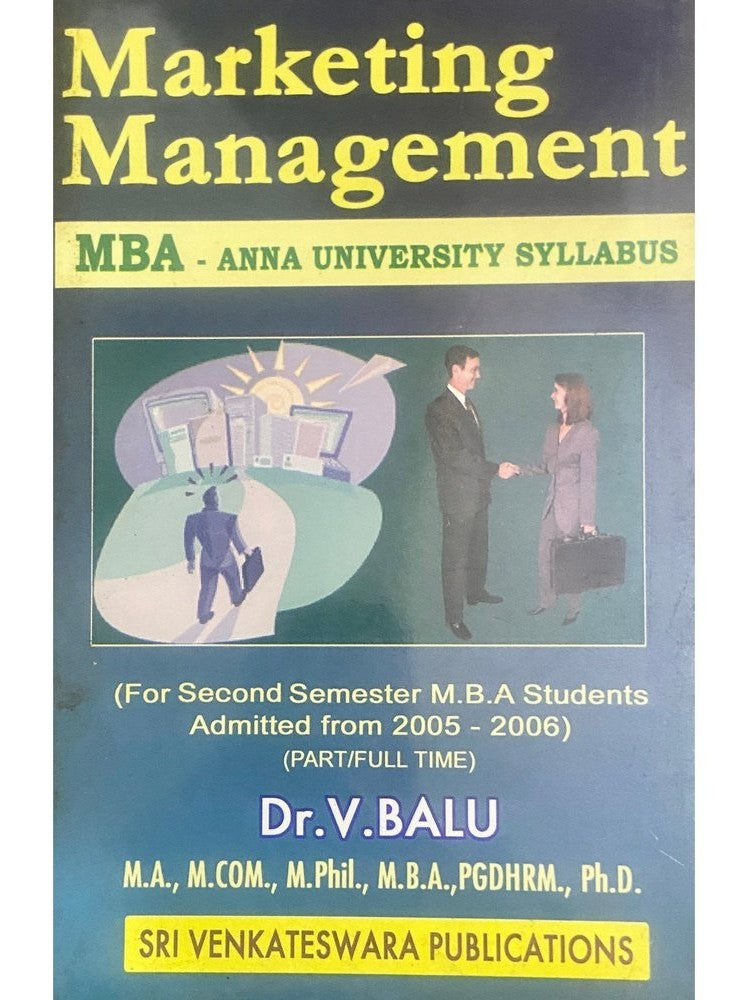 Marketing Management by Dr V Balu