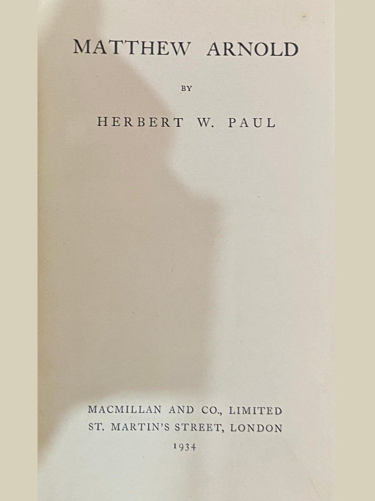 Matthew Arnold by Herbert Paul