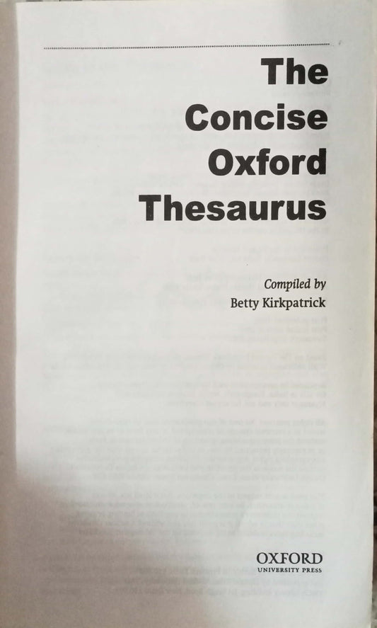 THE CONCISE OXFORD THESAURUS