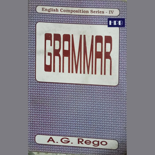Book cover of 'Grammar' from English Composition Series IV by A.G. Rego with a purple background.