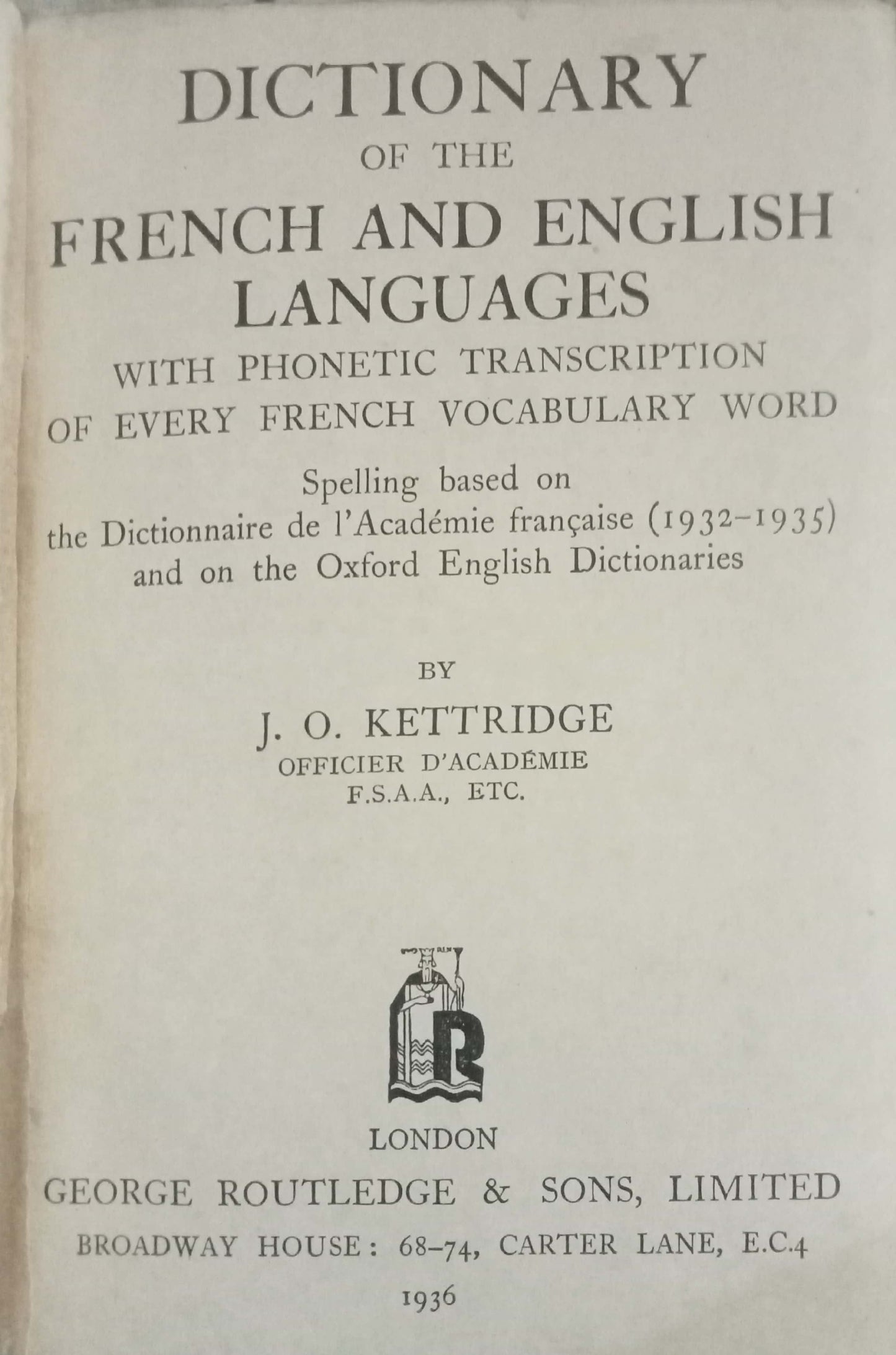 Kettridge's Frency Dictionary