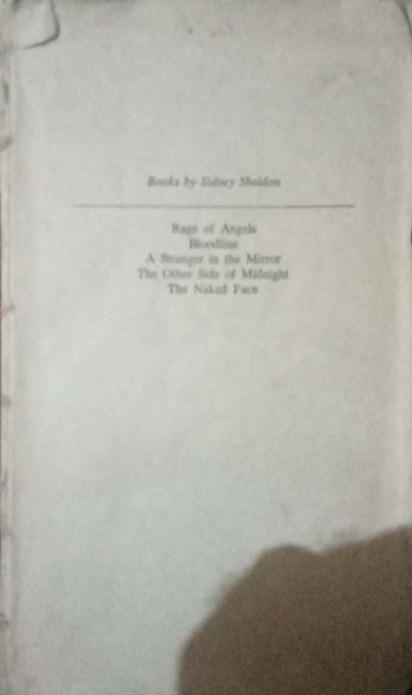 Race Of Angels by Sidney Sheldon (No Cover)