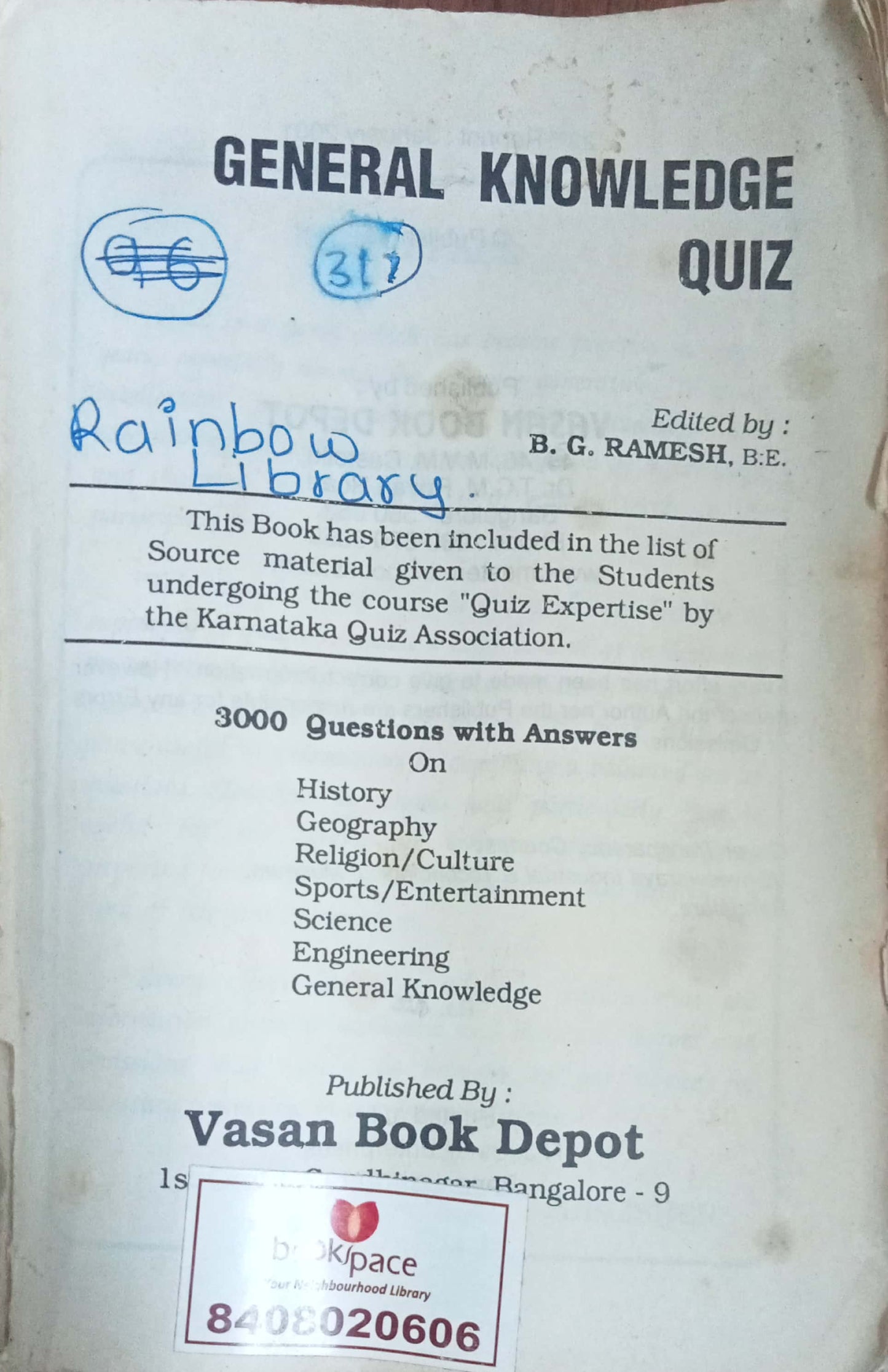 General Knowledge Quiz (No Cover)