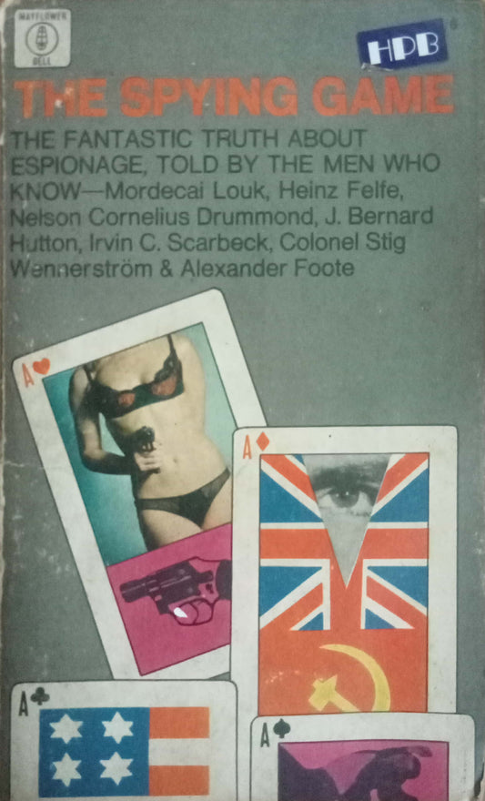Book cover of 'The Spying Game' with spy-themed illustrations and text.