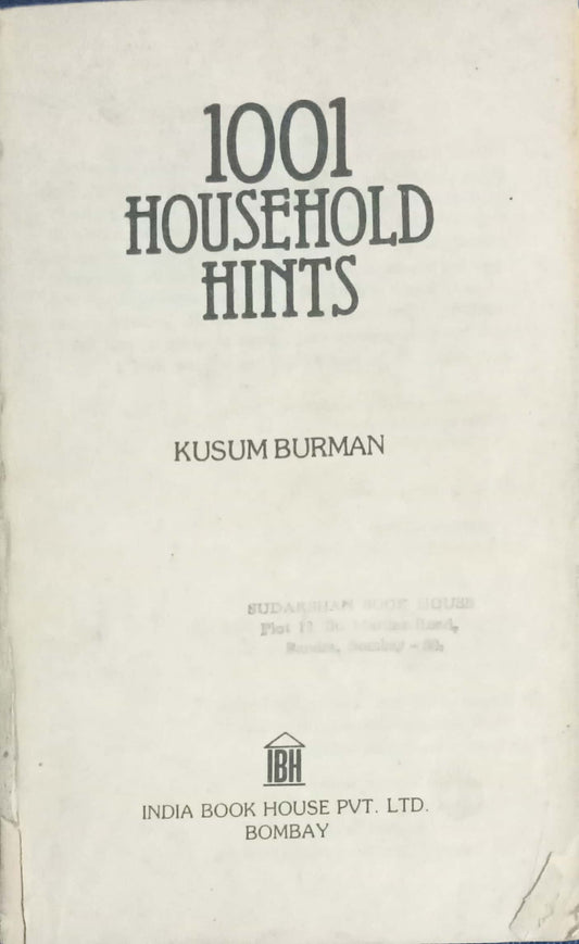 101 Household Hints by Kusum Burman