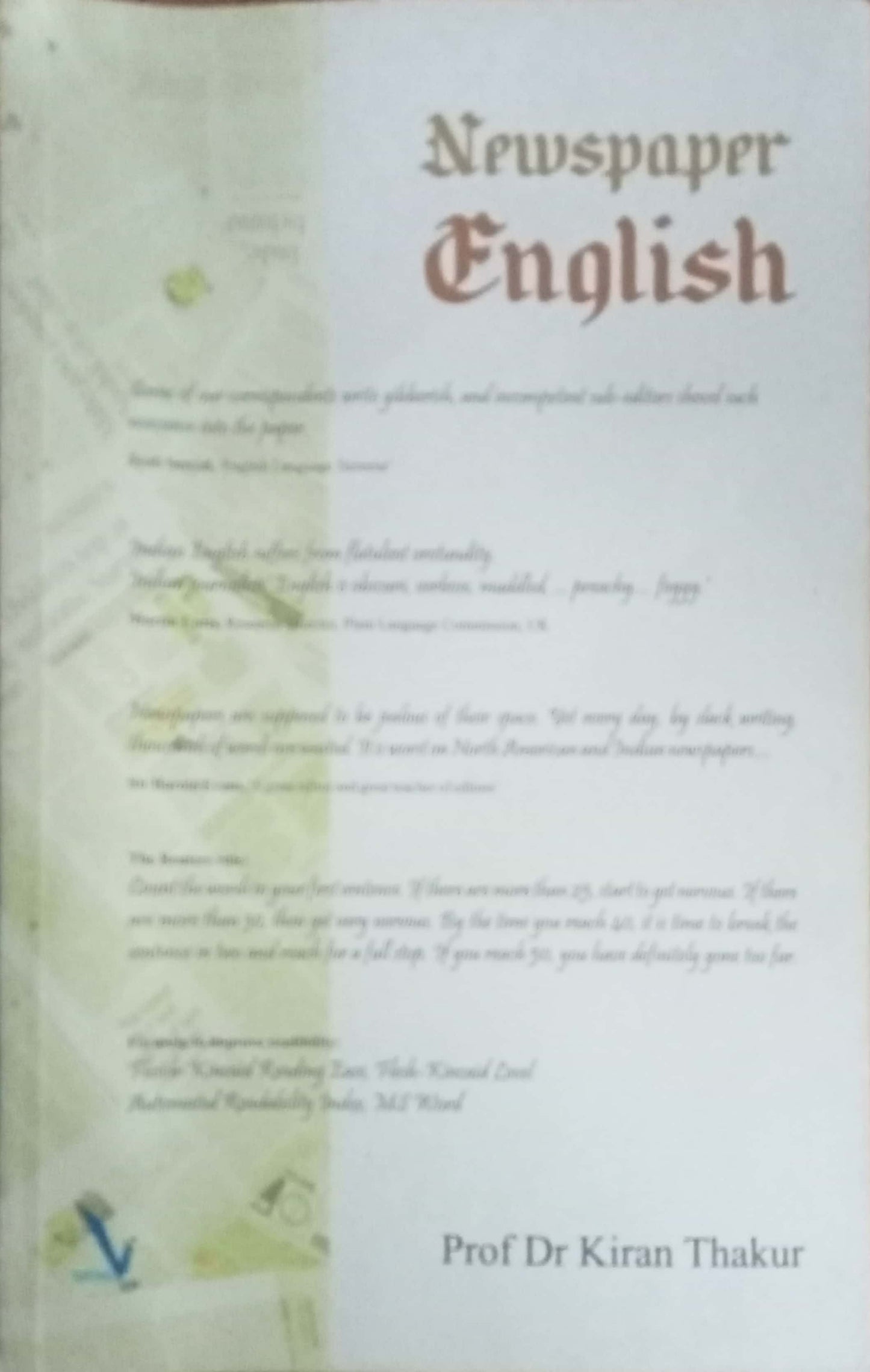 Newspaper English by Prof. Dr. Kiran Thakur
