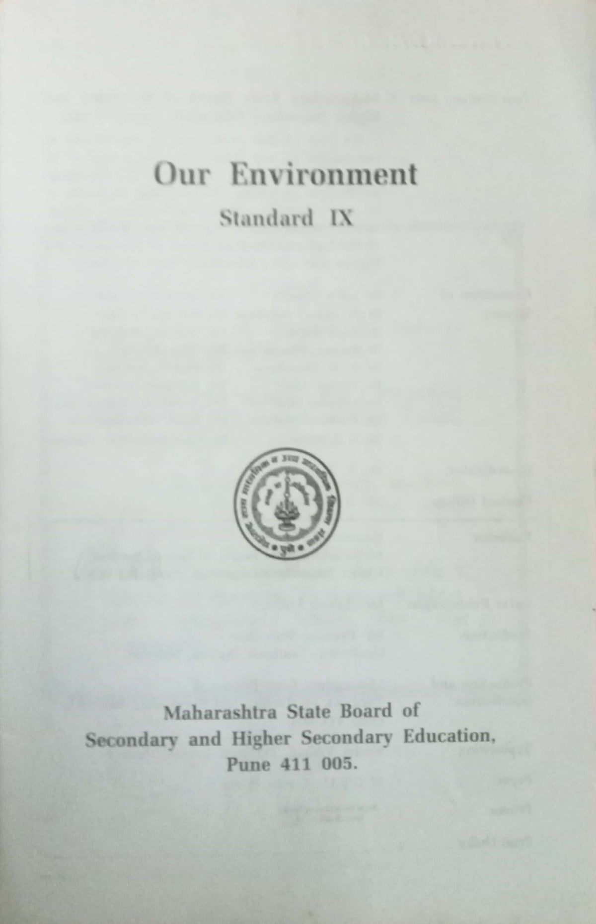 Our Environment STD IX