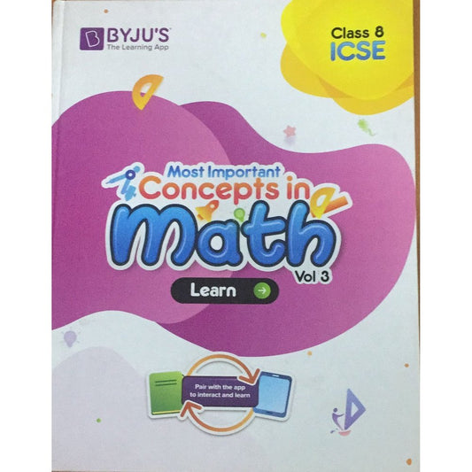 Byju's The learning App Most important concepts in Math Vol-3...Class 8 ICSE