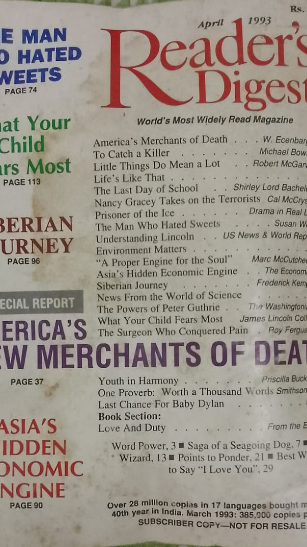 THE READER'S DIGEST APRIL 1993