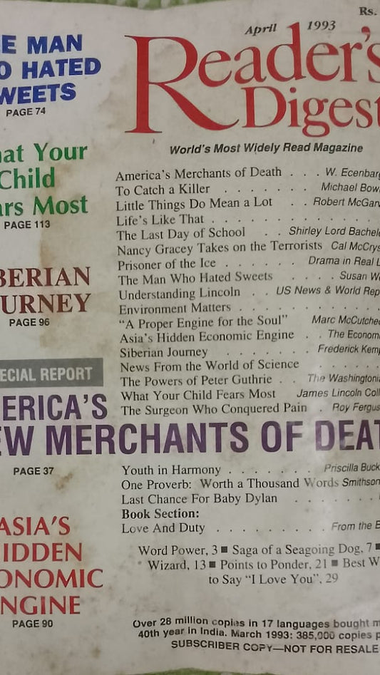 THE READER'S DIGEST APRIL 1993