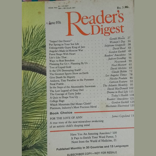 READER'S DIGEST - JUNE 1976