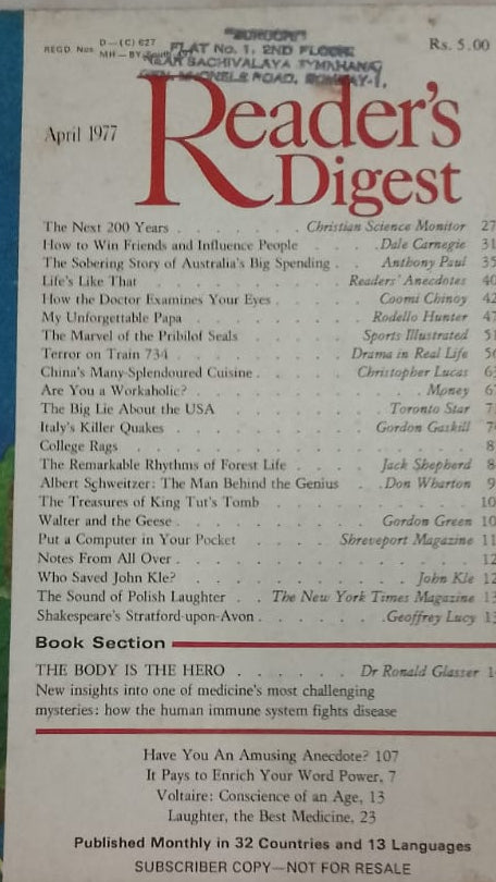 READER'S DIGEST - APRIL 1977