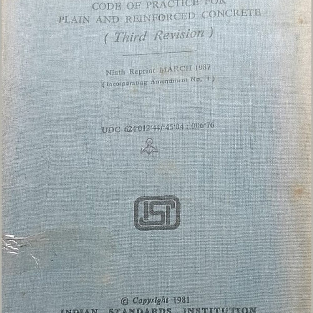 INDIAN STANDARD CODE OF CONDUCT FOR PLAIN AND REINFORCED CONCRETE