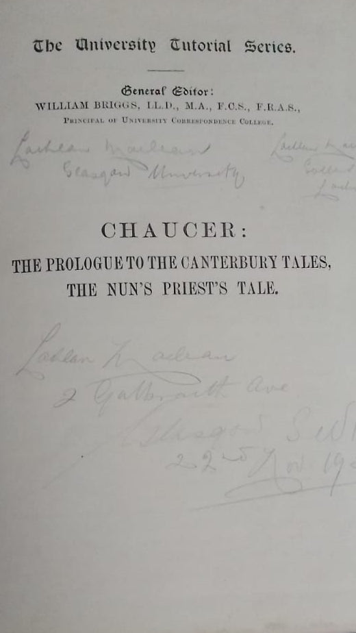 The Prologue to The Canterbury Tales and The Nun's Priest's Tale by  Geoffrey Chaucer
