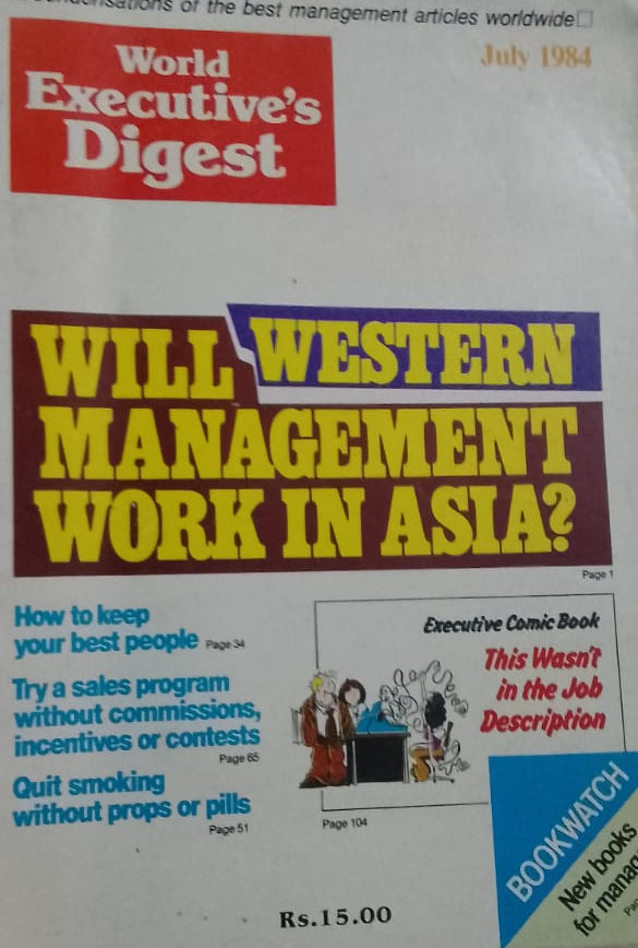 WORLD 'S EXECUTIVE DIGEST WILL WESTERN MANAGEMENT WORK IN ASIA