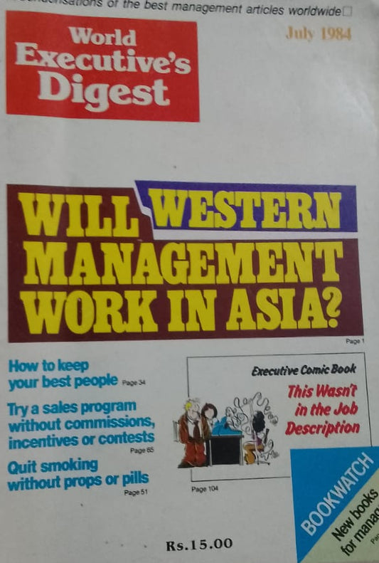 WORLD 'S EXECUTIVE DIGEST WILL WESTERN MANAGEMENT WORK IN ASIA