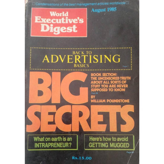 World Executives Digest August 1985  Inspire Bookspace Print Books inspire-bookspace.myshopify.com Half Price Books India