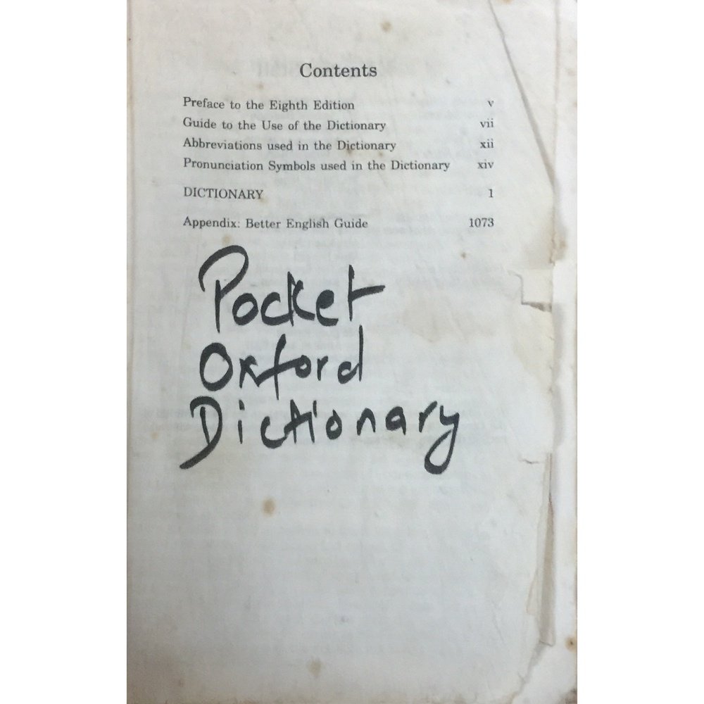 Pocket Oxford Dictionary (No Cover)