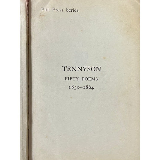 Tennyson Fifty Poems 1830 - 1864 by J H Lobban (1924)  Half Price Books India Books inspire-bookspace.myshopify.com Half Price Books India