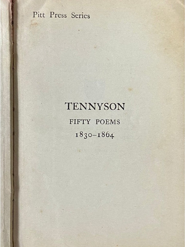 Tennyson Fifty Poems 1830 - 1864 by J H Lobban (1924)  Half Price Books India Books inspire-bookspace.myshopify.com Half Price Books India