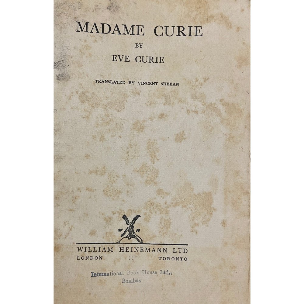 Madame Curie by Eve Curie (1941)  Half Price Books India Books inspire-bookspace.myshopify.com Half Price Books India