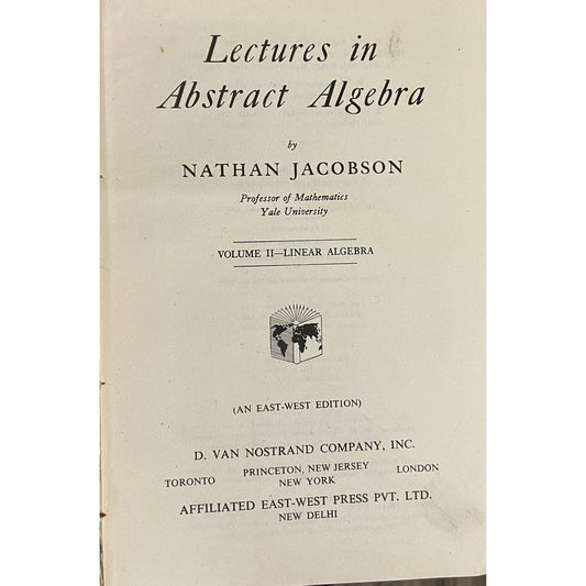 Lectures in Abstract Algebra by Nathan Jacobson (1965)  Half Price Books India Books inspire-bookspace.myshopify.com Half Price Books India