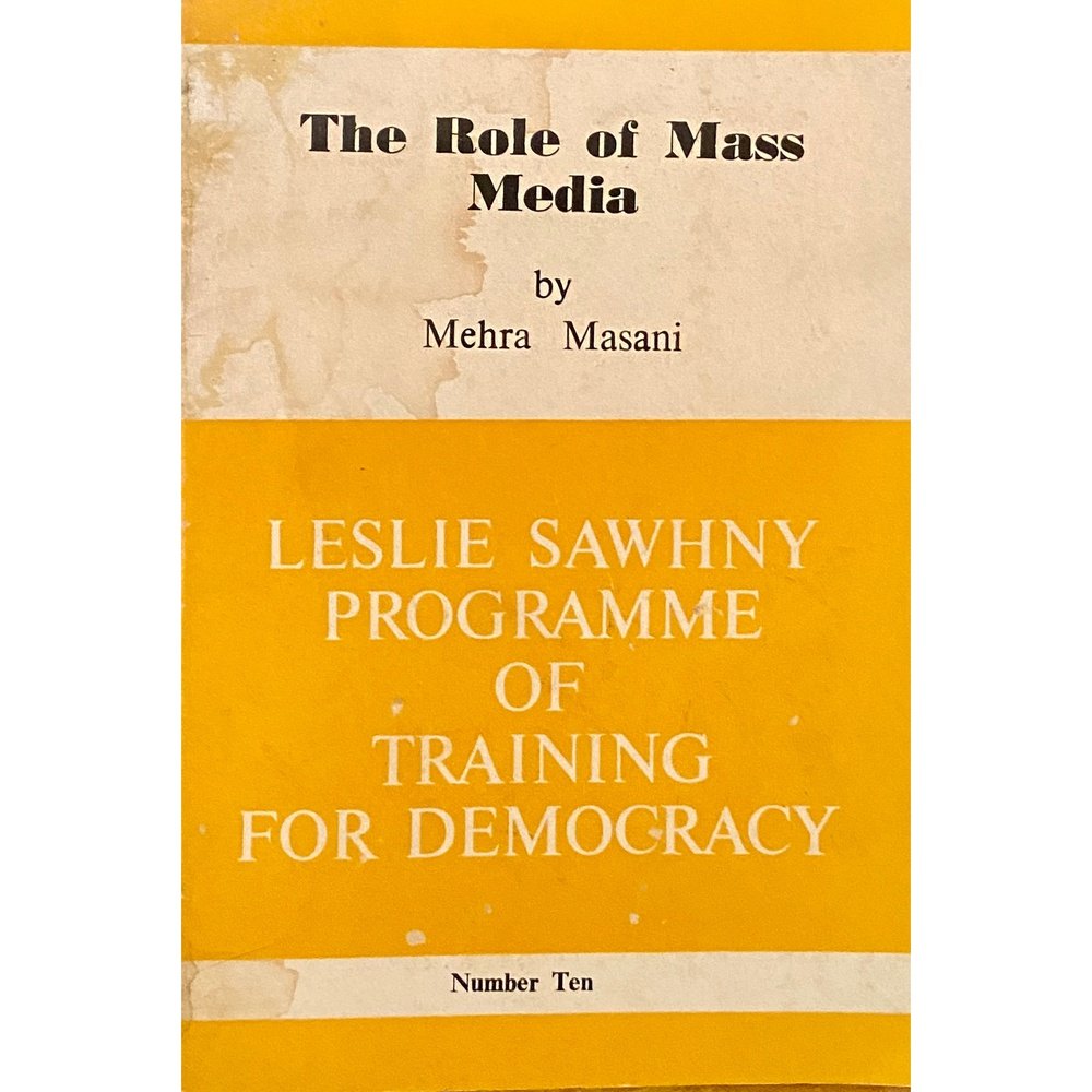The Role of Mass Media by Mehra Masani  Inspire Bookspace Books inspire-bookspace.myshopify.com Half Price Books India