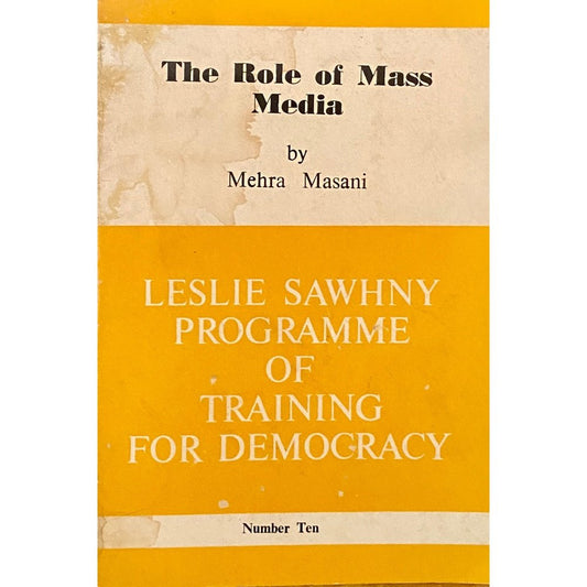 The Role of Mass Media by Mehra Masani  Inspire Bookspace Books inspire-bookspace.myshopify.com Half Price Books India