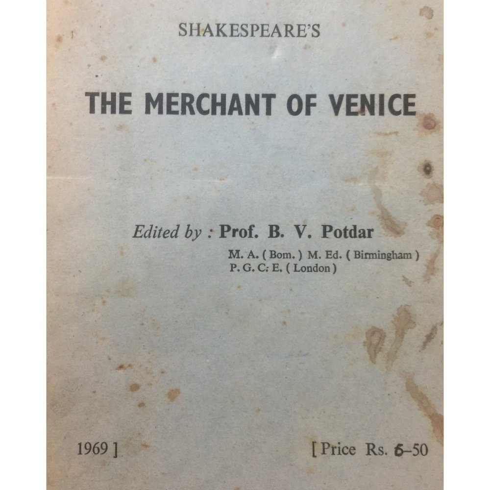 Shakespeare's The Merchant of Venice Edited by Prof B V Potdar (1969)  Half Price Books India Books inspire-bookspace.myshopify.com Half Price Books India