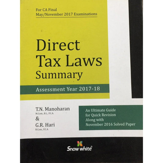 Direct Tax Laws Summary by T N Manoharan, G R Hari  Half Price Books India Books inspire-bookspace.myshopify.com Half Price Books India
